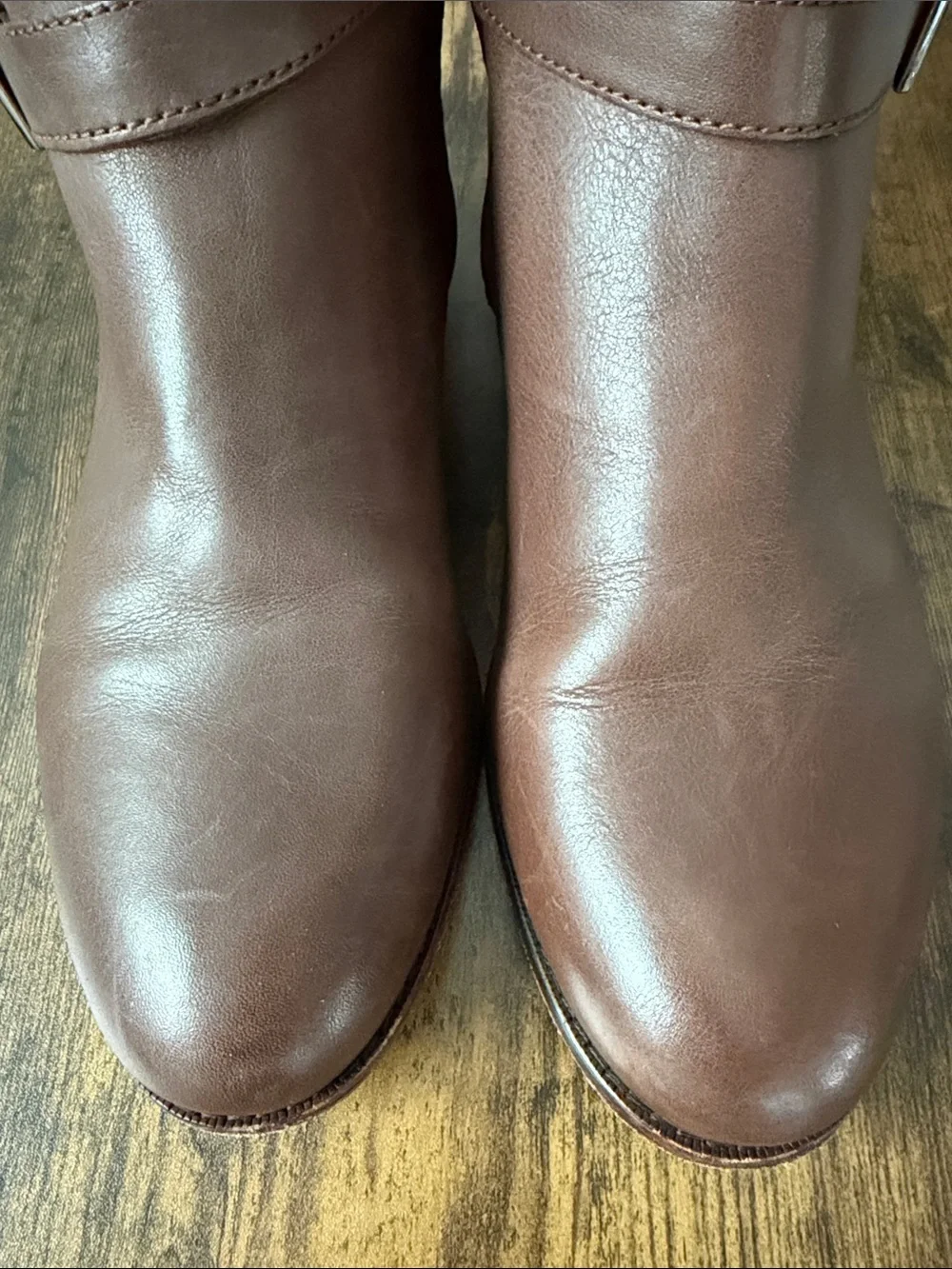 Lauren Ralph Lauren Brooke II Leather Riding Boots Dark Brown Sz 9